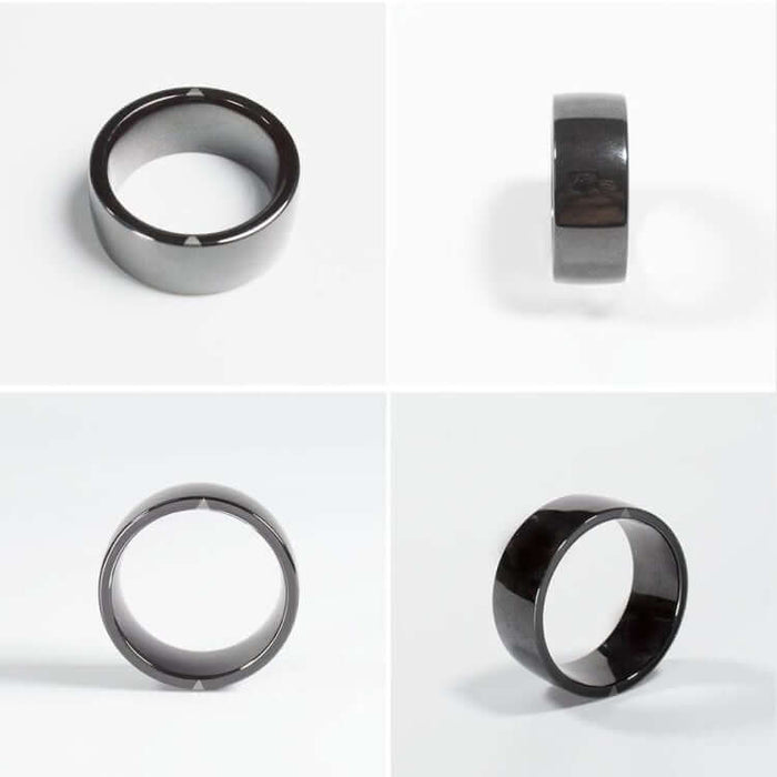 JAKCOM R4 Smart Ring Multifunctional Wearable in various angles showcasing its sleek design and polished finish.
