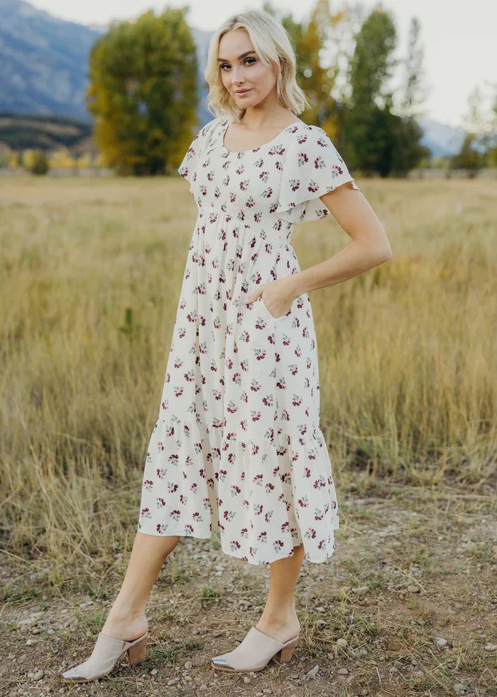 Kendall Dress in Lilac Tangle Midi Dress Mikarose- Tilden Co.