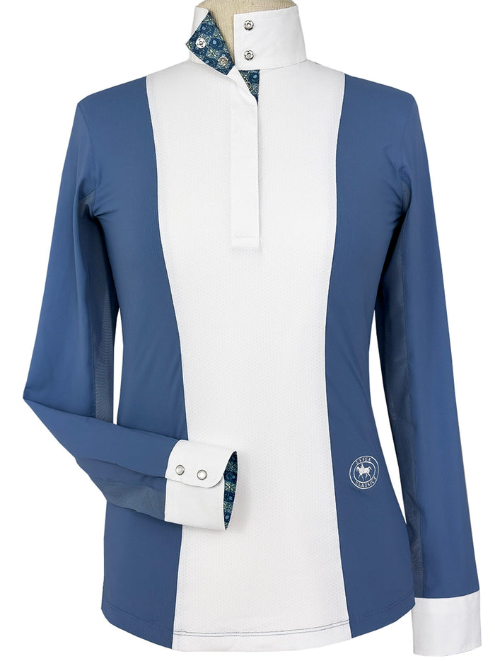 Ladies "Luna II" Blue Gallop Garden Long Sleeve Show Shirt