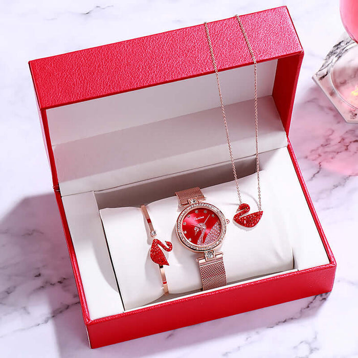 Ladies Slim Leather Watch genuine leather strap texture.