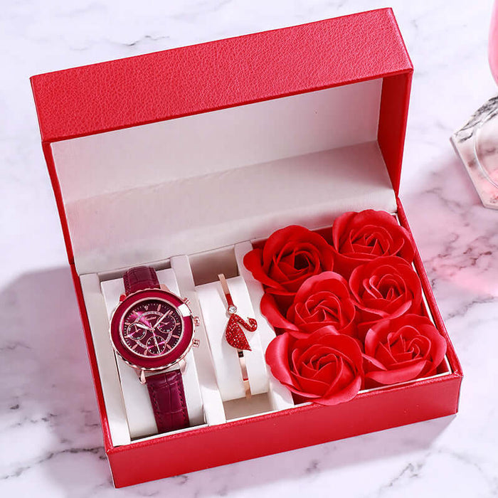 Ladies Slim Leather Watch stainless steel pin buckle