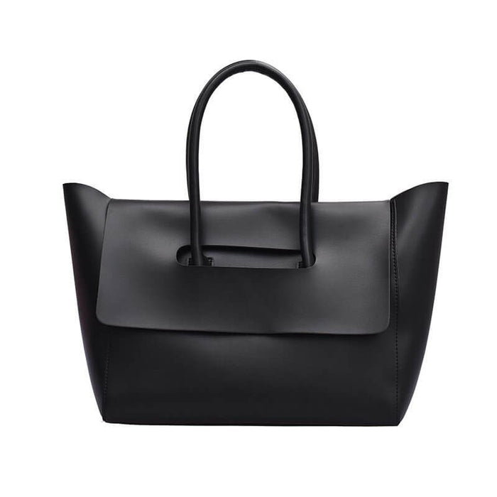 Large Capacity Retro Tote brown leather vintage style.
