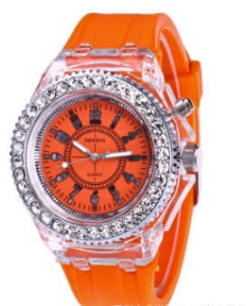 LED Luminous Watches Geneva Women Quartz Watch 43mm dial diameter.