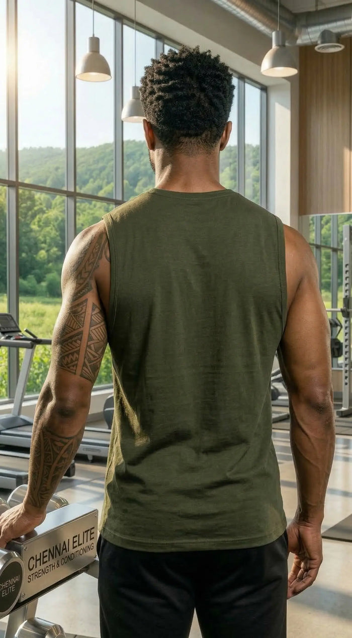 LEON Men's Sleeveless Cotton Workout Gym Vest LEON