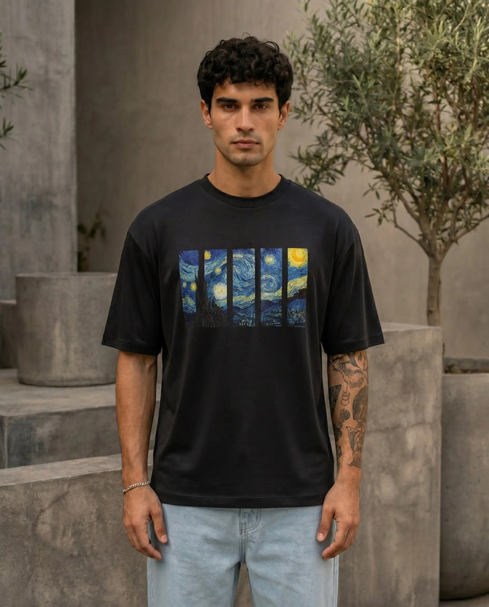 LEON Men’s Starry Night Printed T-Shirt LEON