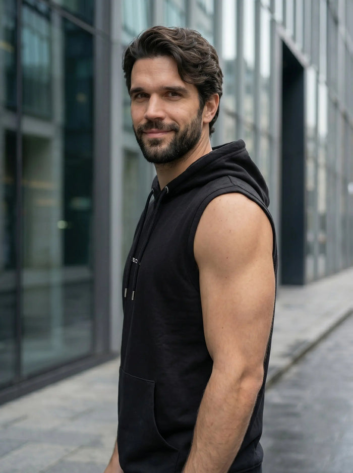Leon Printed Sleeveless Pullover Hoodie LEON