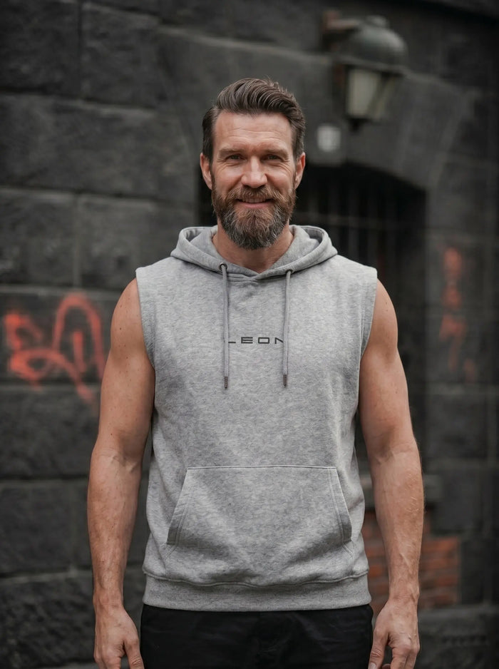 Leon Printed Sleeveless Pullover Hoodie LEON