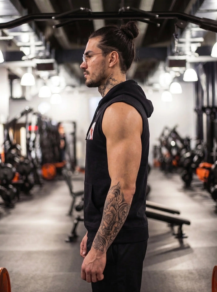 Lion Power Printed Sleeveless Pullover Hoodie LEON