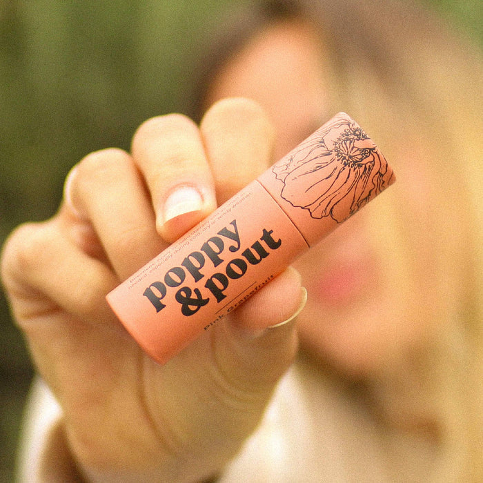 Lip Balm, Pink Grapefruit Lip Balm Poppy & Pout- Tilden Co.