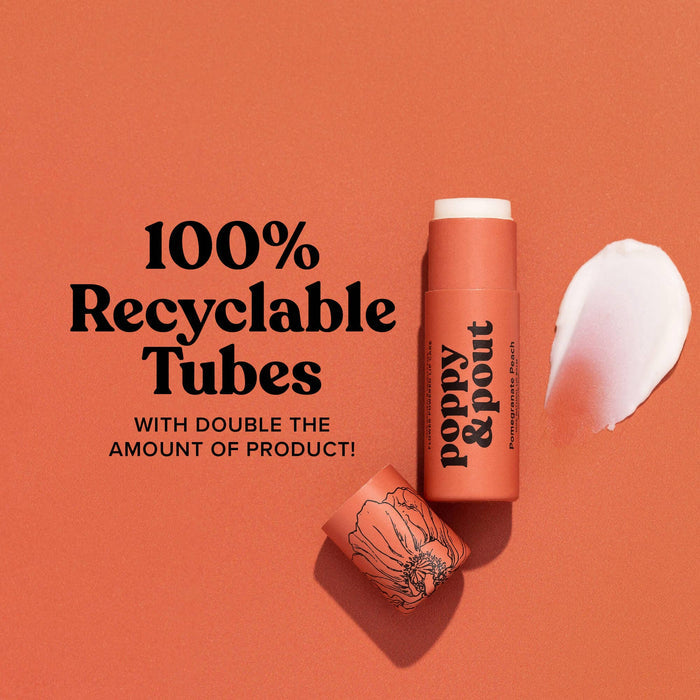 Lip Balm, Pomegranate Peach Lip Balm Poppy & Pout- Tilden Co.