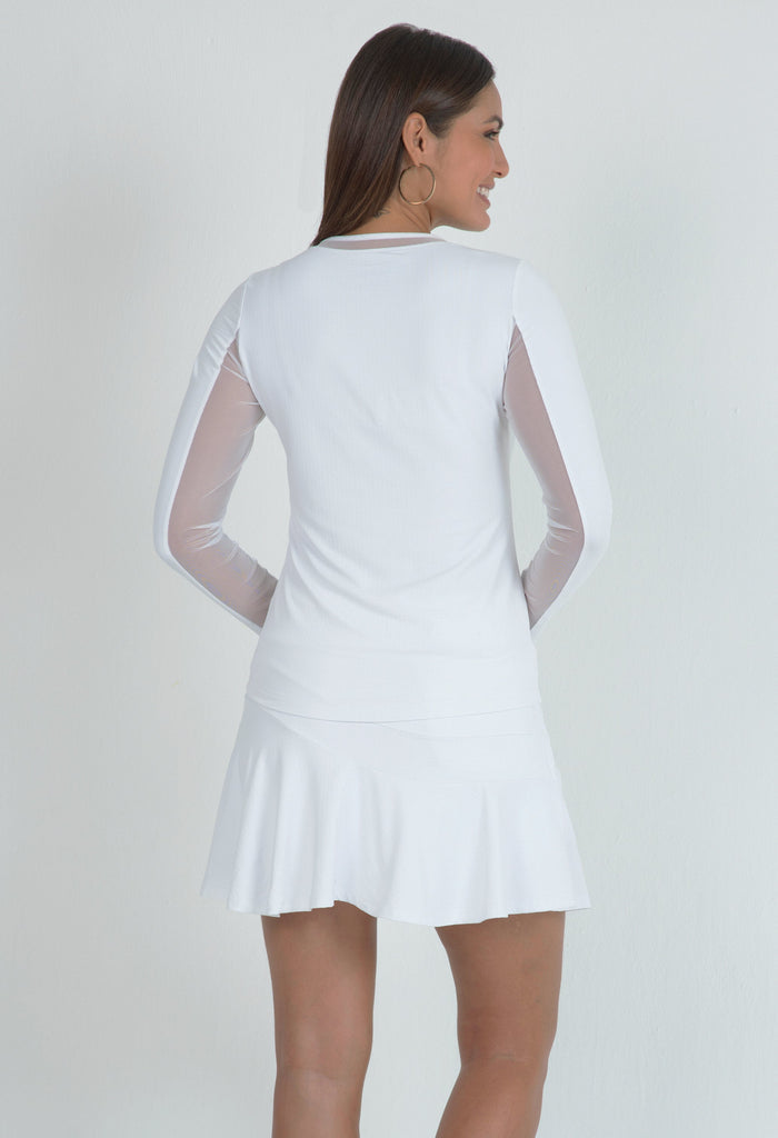 Long Sleeve Crew Neck with Mesh - 83000