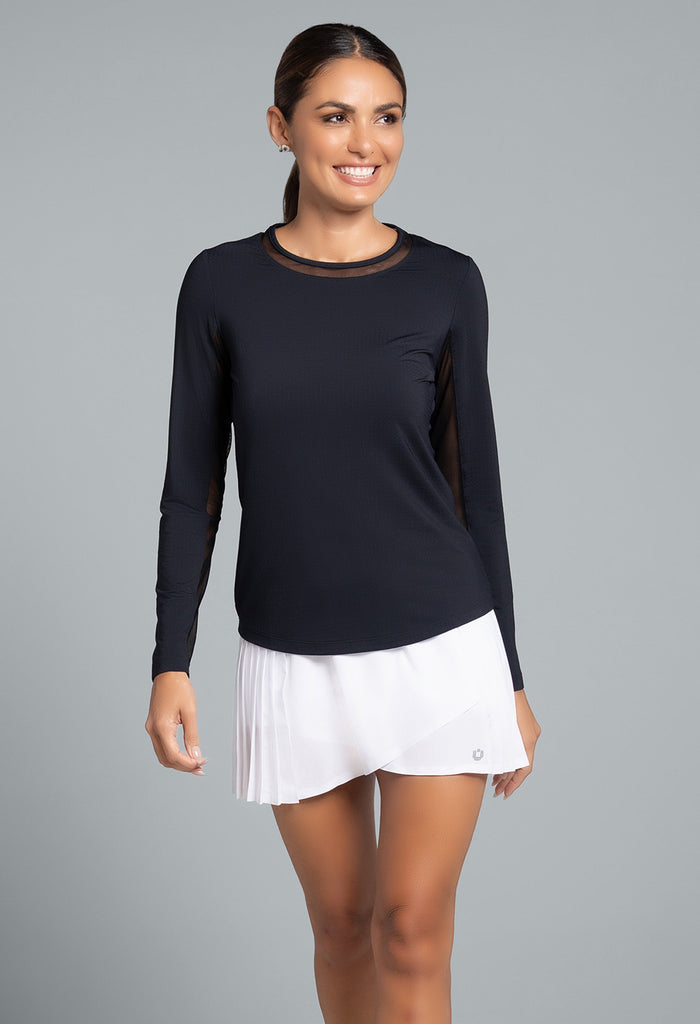 Long Sleeve Crew Neck with Mesh - 83000