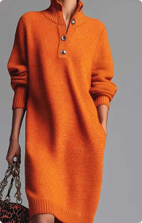 Long Sleeved Sweater Dress comfortable commuting wear.