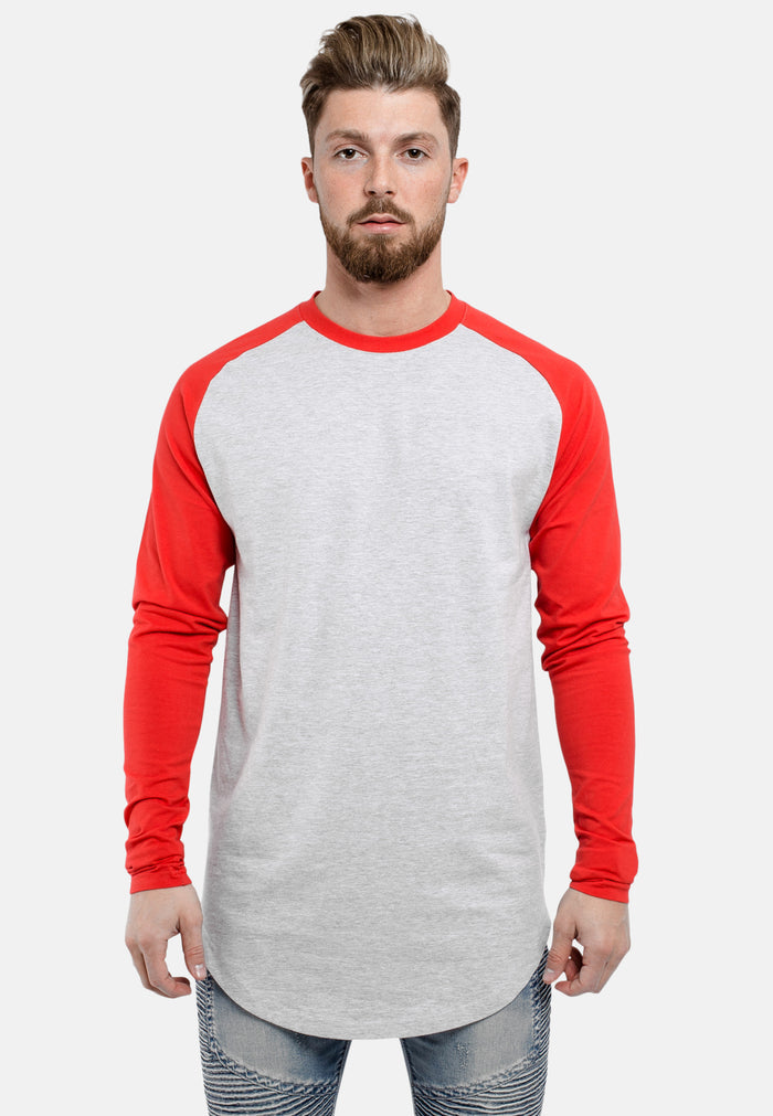 Oversized-Baseball-Shirt-Ashgrey-Red-Front