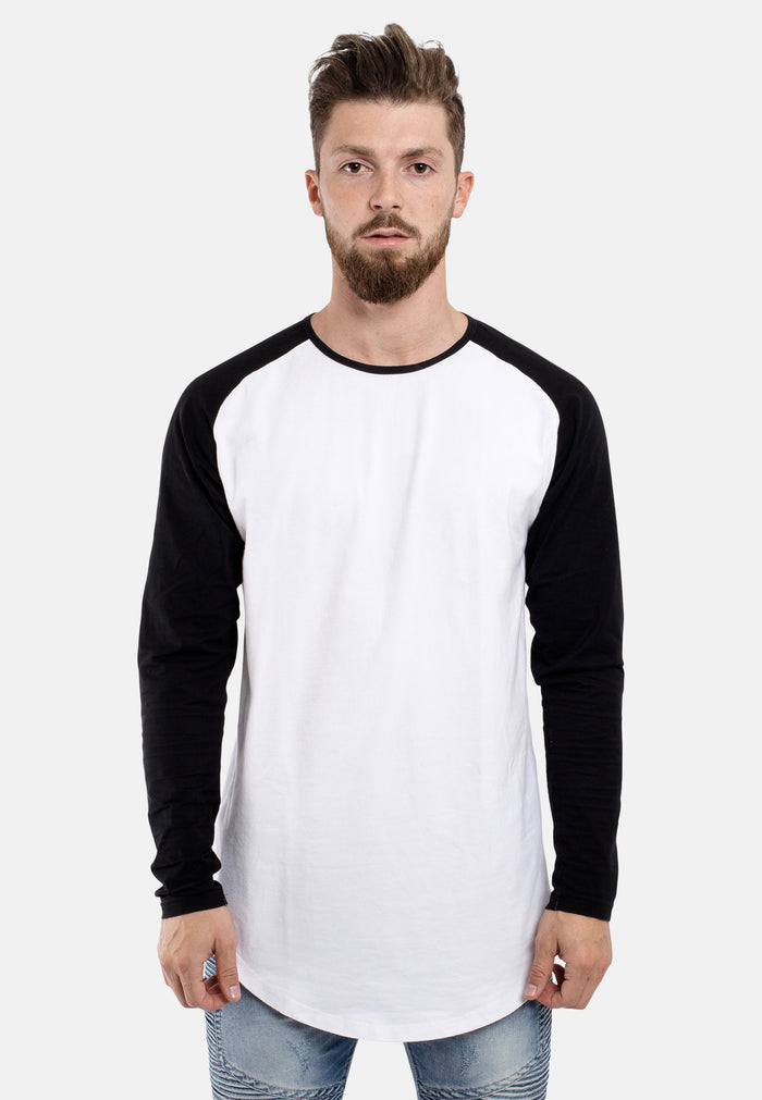 Blackskies-Oversized-Baseball-Longshirt-White-Black-Front