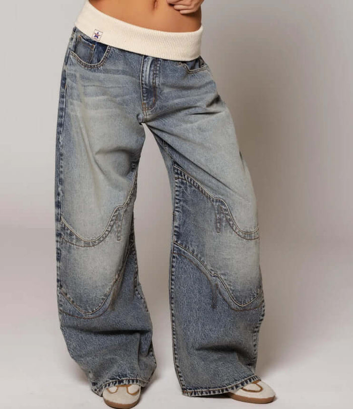 Loose-fitting Straight-leg Jeans With Pockets daily wear jeans