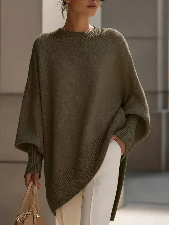 Loose Round Neck Knit Pullover Sweater for Women loose fit winter styling