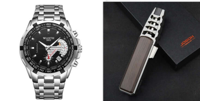 Luminous Steel Sports Quartz Wrist Watch for Men silver version