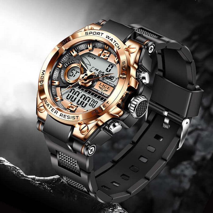 Luminous Waterproof Quartz Sports Wristwatch front view