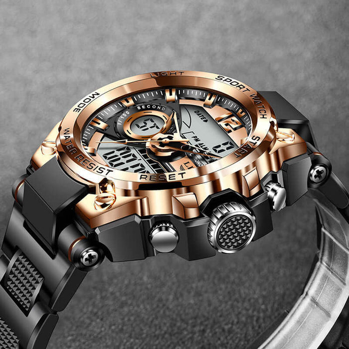 Luminous Waterproof Quartz Sports Wristwatch black color option
