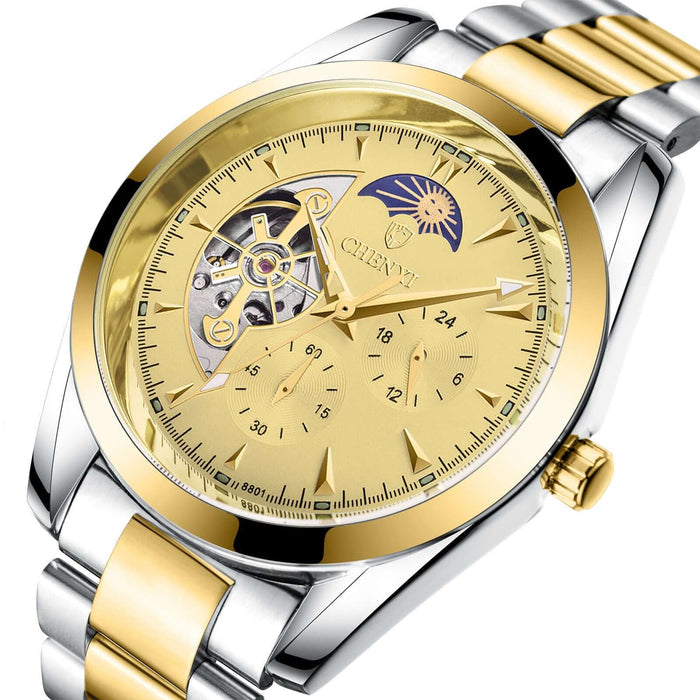 Luxury Business Mechanical Quartz Watch for Men front view
