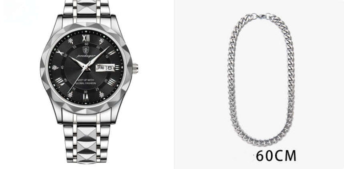 Silver Dark Black / With Necklace