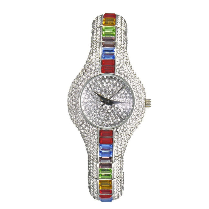 Luxury Diamond Gemstone Fashion Watch For Women worn on wrist