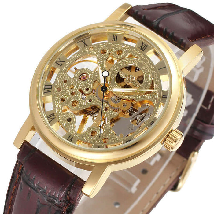 Luxury Skeleton Mechanical Self Winding Watch for Men side profile