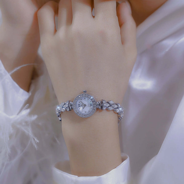 Luxury Starry Zircon Mermaid Watch for Women front view