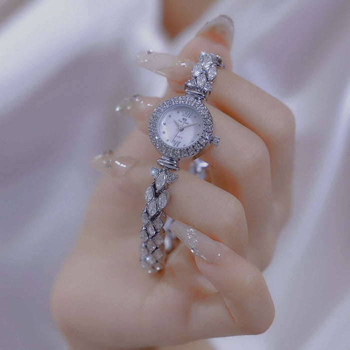 Luxury Starry Zircon Mermaid Watch for Women crystal dial close up