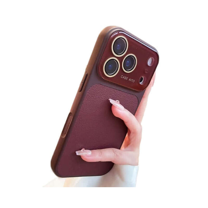 Person holding a Lychee pattern Phone Case Full body Coverage featuring a sleek design and elegant colors.