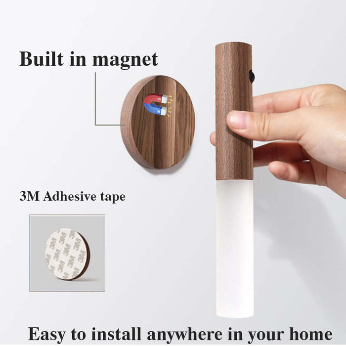 Magnetic Wood Wireless LED Night Light magnetic suction base