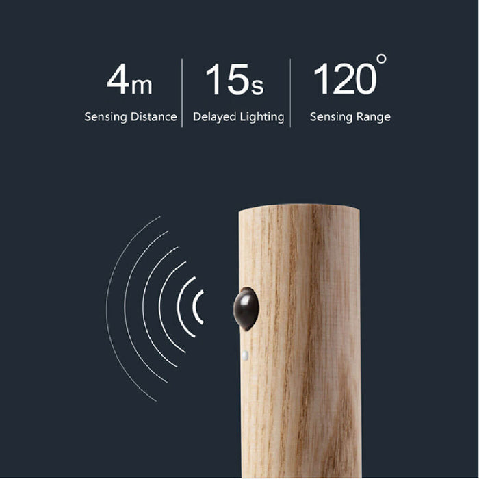 Magnetic Wood Wireless LED Night Light soft warm illumination