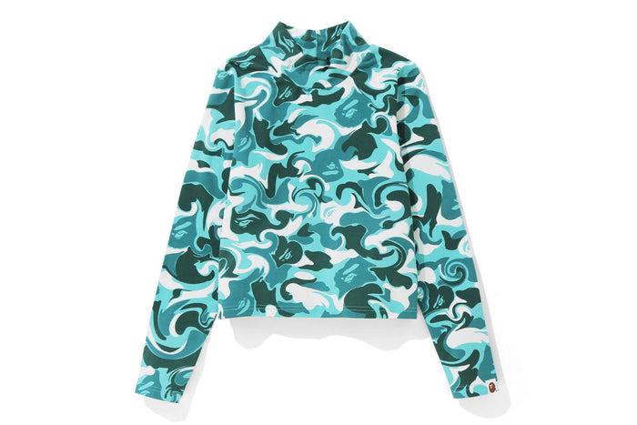MARBLE CAMO TURTLE NECK L/S TEE