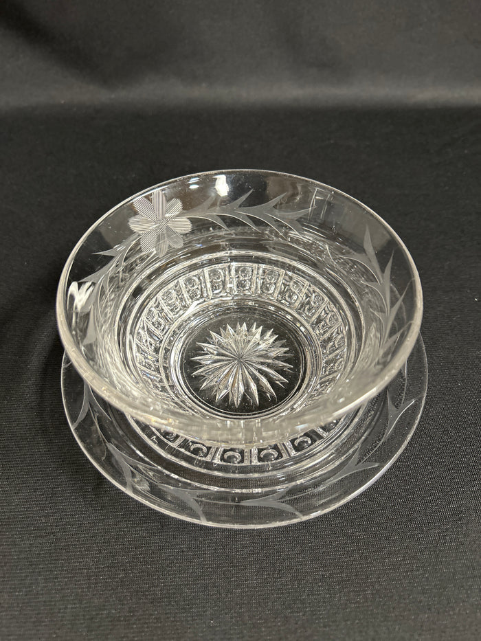 McKee Glass Virginia Pattern Mayo Bowl & Underplate