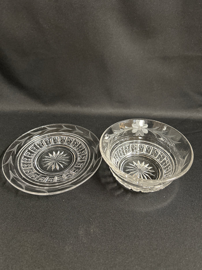 McKee Glass Virginia Pattern Mayo Bowl & Underplate
