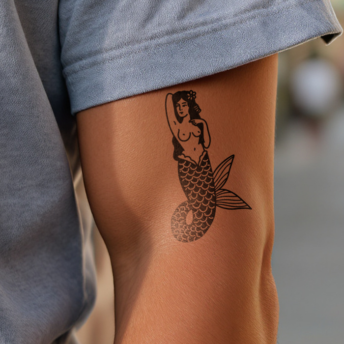 Meerjungfrau Traditional Tattoo ☀️