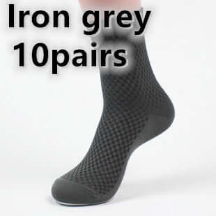 Men Bamboo Fiber Business Socks Breathable Comfort small square pattern detail