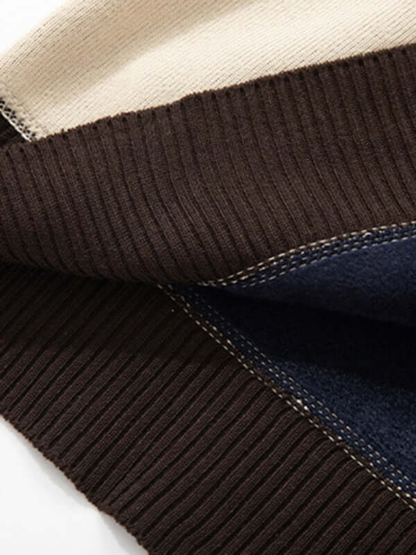 Men Half Turtleneck Plus Velvet Slim Knit Sweater velvet lining