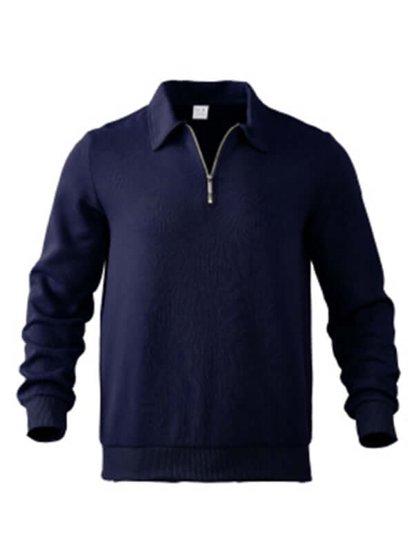 Men Half Zip Sweatshirt Lapel Long Sleeve Casual Top lapel collar detail