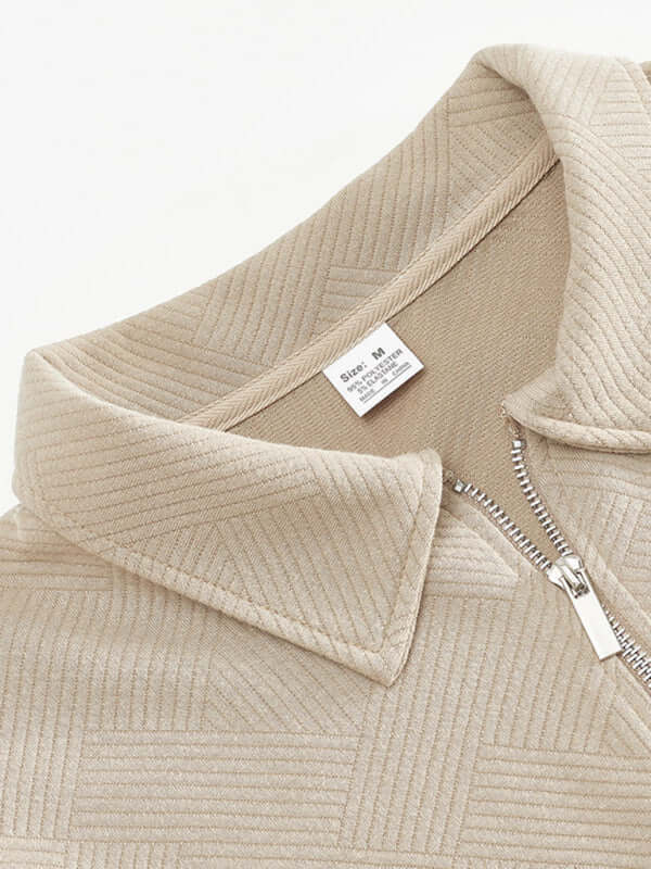Men Half Zip Sweatshirt Lapel Long Sleeve Casual Top solid color style