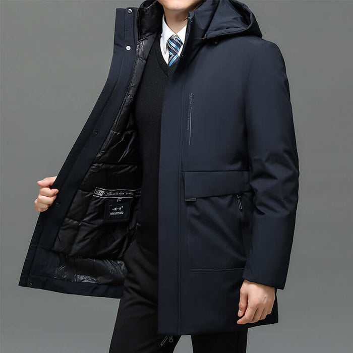 Men Thick Thermal Cotton Padded Jacket With Liner front view