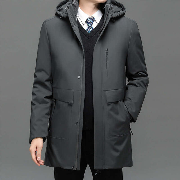 Men Thick Thermal Cotton Padded Jacket With Liner navy blue