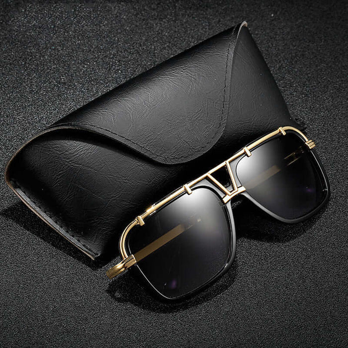 Men Women PC Sunglasses bright black frame.