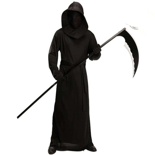 Mens Black Devil Robe Halloween Cosplay Costume Set Spooky Devil Design