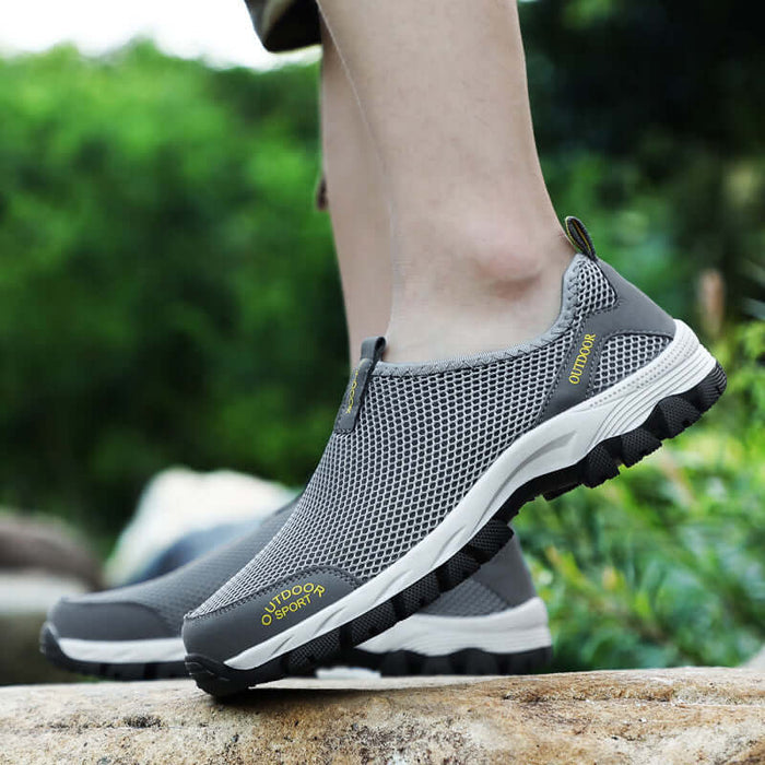 Mens Breathable Large Size 48 Mesh Sports Shoes black color