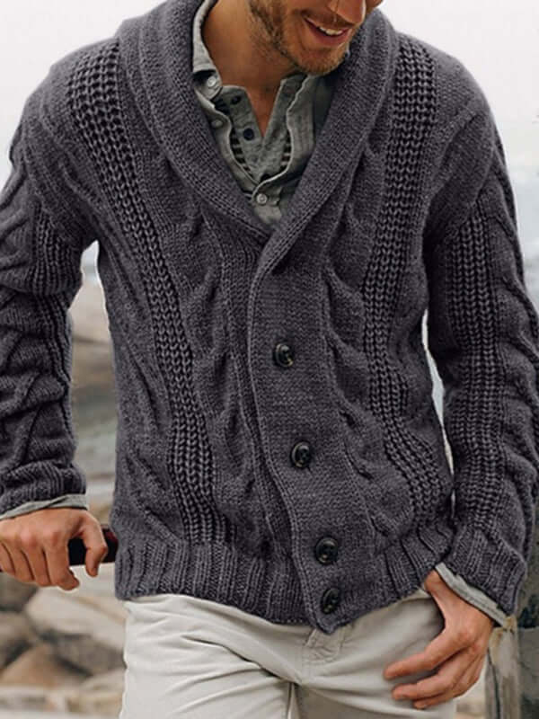 Mens Casual Knit Cardigan Sweater Jacket casual style