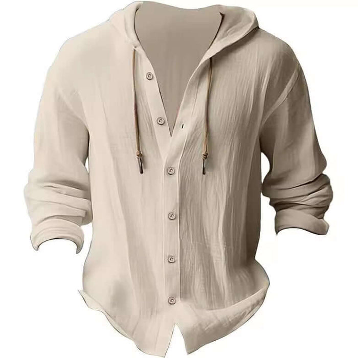 Mens Casual Long Sleeve Polyester Cardigan Top gray