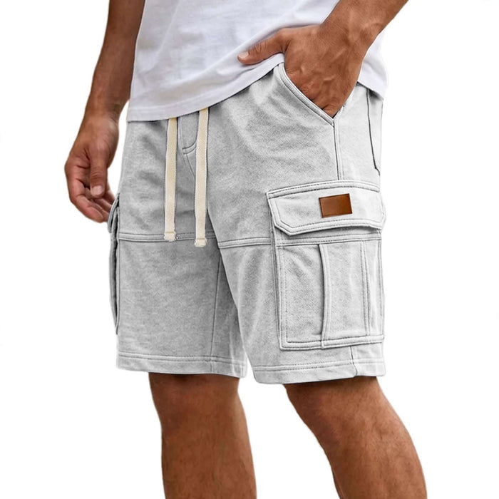 Men's Casual Summer Cargo Shorts With Pockets white holiday variant featuring heavy-duty pocket stitching