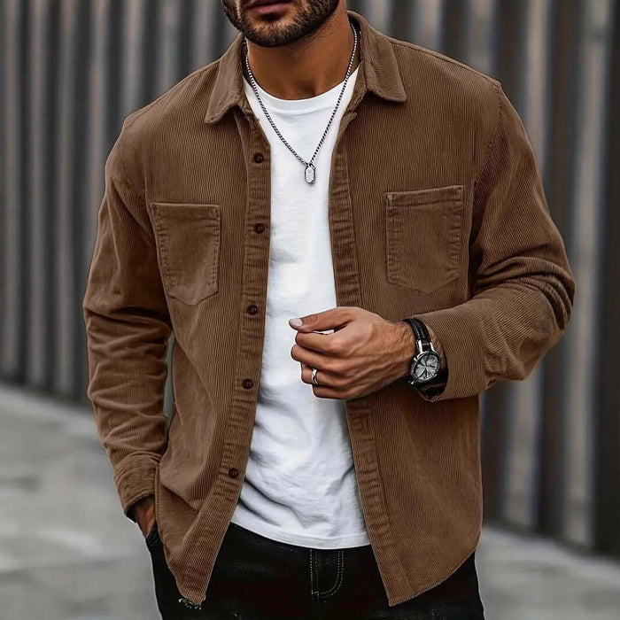 Mens Fashion Corduroy Spring Button Jacket Coat size M bust 114